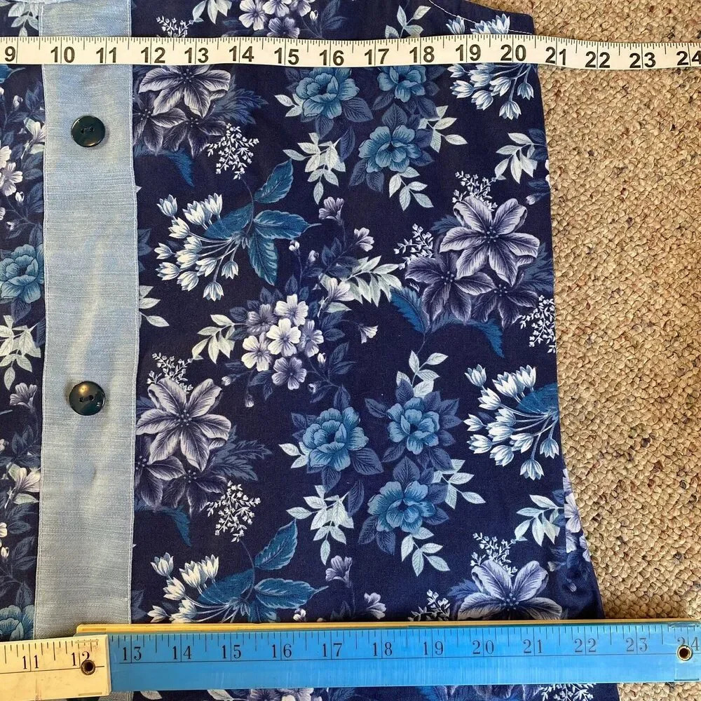 Vintage 90s Handmade Tank Sun Dress Midi Floral Cottagecore Hawaiian Casual Sz L - Picture 2 of 6